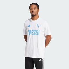 Rückansicht von adidas Messi Name and Number Graphic T-Shirt Fanshirt Herren White