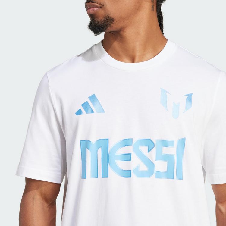 adidas adidas Messi Name and Number Graphic T-Shirt Funktionsshirt Herren - White - 0 | SportScheck