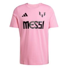 adidas Messi Name and Number Graphic T-Shirt Fanshirt Herren Easy Pink