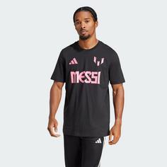 Rückansicht von adidas Messi Name and Number Graphic T-Shirt Fanshirt Herren Black