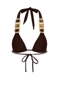 Moda Minx Boujee Triangel Top Bikini Oberteil Damen Coffee