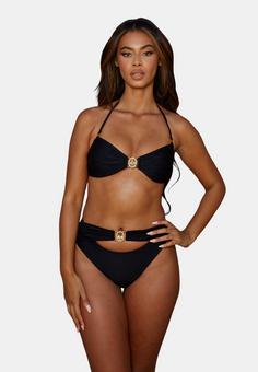 Rückansicht von Moda Minx Amour Bandeau Top Bikini Oberteil Black