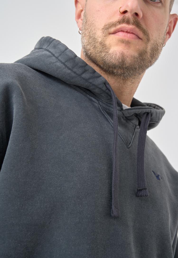 Cleptomanicx Cleptomanicx Boxy Hooded Ligull Washed Kapuzenshirt Herren - Blue Graphite - 3 | SportScheck