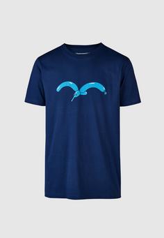 Cleptomanicx Möwe Balloon Printshirt Herren Estate Blue