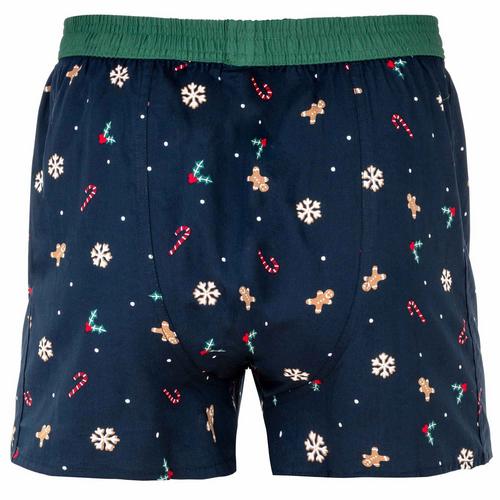 Rückansicht von HAPPY SHORTS Web-Boxershorts Boxershorts Herren Christmas Allover