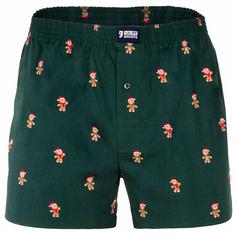 HAPPY SHORTS Web-Boxershorts Boxershorts Herren Gingerbread Men green