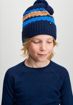 Rückansicht von reima Pampula Beanie Kinder Navy