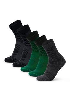 DANISH ENDURANCE Merino Hiking Light Socken green/black/grey