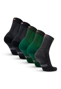 Rückansicht von DANISH ENDURANCE Merino Hiking Light Socken green/black/grey