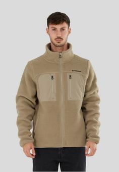 Rückansicht von FUNDANGO Haven Hybrid Fleecejacke Herren Cashmere