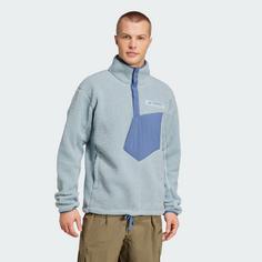 Rückansicht von adidas Terrex Xploric High Pile Fleece Oberteil Fleecejacke Herren Magic Grey