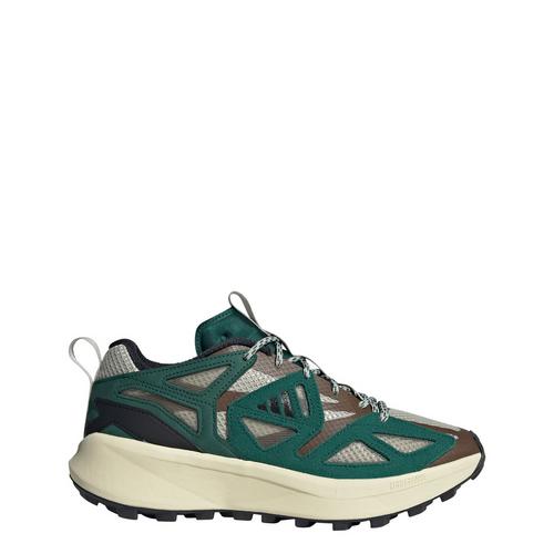 Rückansicht von adidas Kantai Trail Schuh Sneaker Putty Grey / Core Black / Collegiate Green