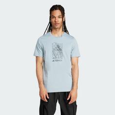 Rückansicht von adidas Terrex Graphic T-Shirt Funktionsshirt Herren Magic Grey Met