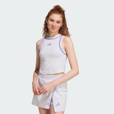 Rückansicht von adidas Essentials Color-Pop Cotton Crop-Top Croptop Damen Light Grey Heather