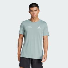 Rückansicht von adidas Ultimate Metallic Graphic T-Shirt T-Shirt Herren Silver Green