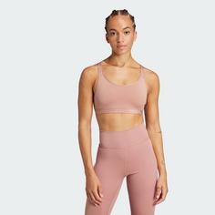 Rückansicht von adidas All Me Essentials Sport-BH Sport-BH Damen Warm Clay