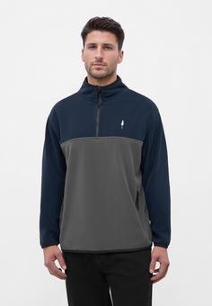 Rückansicht von NIKIN TreeFleece Quarter Zip Colorblock Sweatshirt Dark Navy-Anthracite