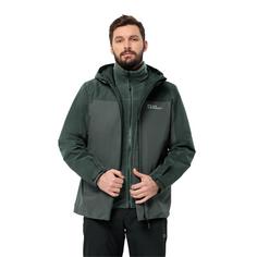 Rückansicht von Jack Wolfskin TAUBENBERG 3IN1 JKT M Doppeljacke Herren slate green