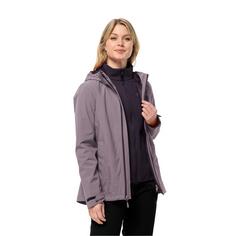 Rückansicht von Jack Wolfskin MOONRISE 3IN1 JKT W Doppeljacke Damen wild blossom