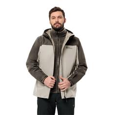 Rückansicht von Jack Wolfskin TAUBENBERG 3IN1 JKT M Doppeljacke Herren seal