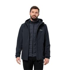 Rückansicht von Jack Wolfskin GLAABACH 3IN1 JKT M Doppeljacke Herren night blue