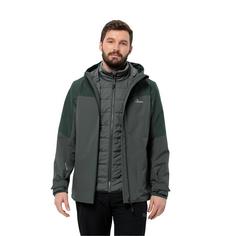 Rückansicht von Jack Wolfskin GLAABACH 3IN1 JKT M Doppeljacke Herren slate green