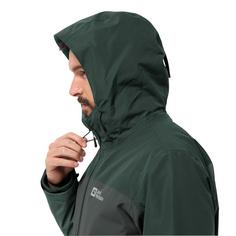 Rückansicht von Jack Wolfskin GLAABACH 3IN1 JKT M Doppeljacke Herren slate green
