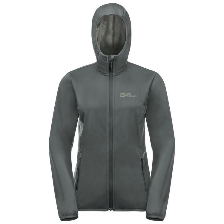 Jack Wolfskin Jack Wolfskin WINDHAIN HOODY W Softshelljacke Damen - slate green - 0 | SportScheck