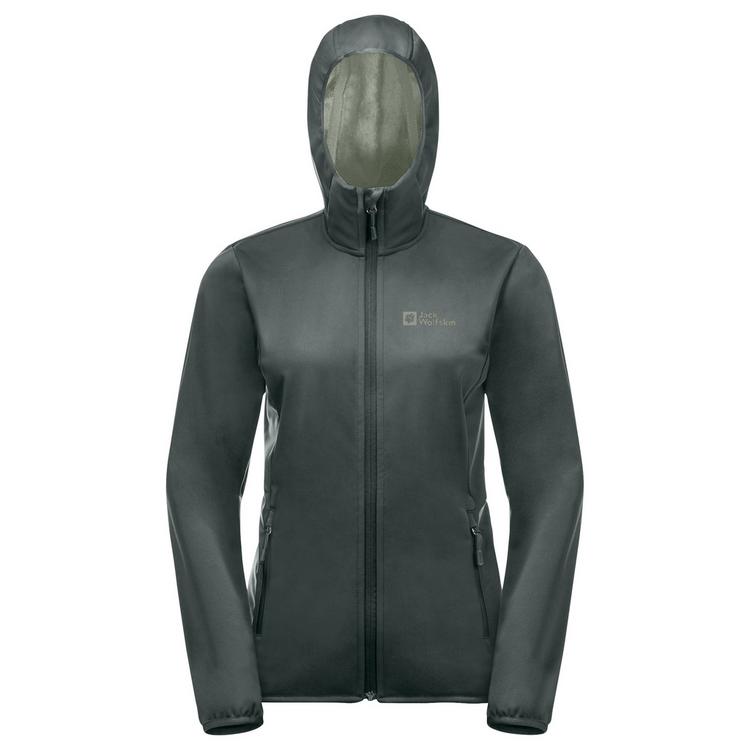 Jack Wolfskin Jack Wolfskin WINDHAIN HOODY W Softshelljacke Damen - slate green - 0 | SportScheck