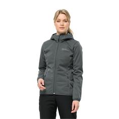 Rückansicht von Jack Wolfskin WINDHAIN HOODY W Softshelljacke Damen slate green