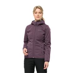 Rückansicht von Jack Wolfskin WINDHAIN HOODY W Softshelljacke Damen midnight plum