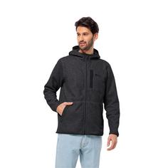 Rückansicht von Jack Wolfskin TANNENSPUR HOODED JKT M Fleecejacke Herren black