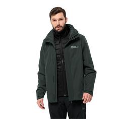 Rückansicht von Jack Wolfskin LUNTAL 3IN1 JKT M Doppeljacke Herren black olive