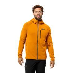 Rückansicht von Jack Wolfskin KOLBENBERG HOODED FZ M Fleecejacke Herren safflower