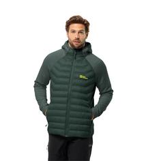 Rückansicht von Jack Wolfskin ROUTEBURN PRO HYBRID M Fleecejacke Herren black olive