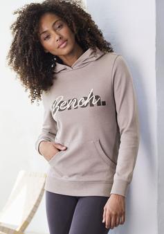 Rückansicht von Bench Kapuzensweatshirt Hoodie Damen rauchrosa