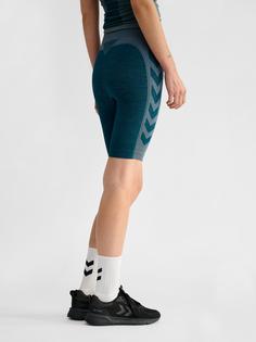 Rückansicht von hummel hmlCLEA SEAMLESS CYCLING SHORTS Funktionsshorts Damen DARK SEA