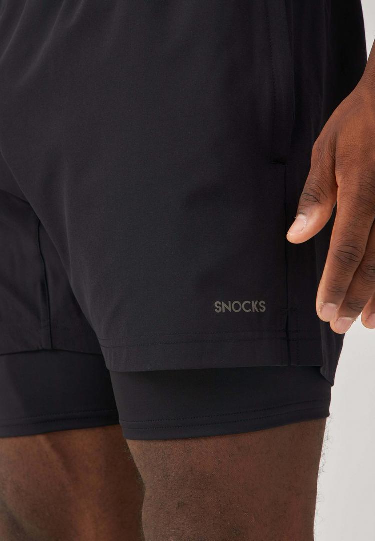 Snocks Snocks 2 in 1 Tainingshorts Herren Trainingshose Herren - Schwarz - 3 | SportScheck