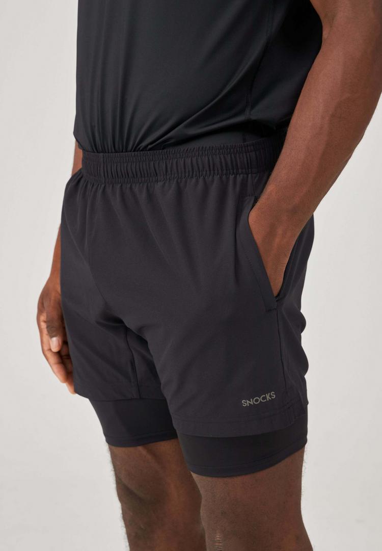 Snocks Snocks 2 in 1 Tainingshorts Herren Trainingshose Herren - Schwarz - 4 | SportScheck