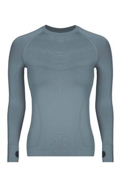 Snocks Sportshirt langarm Damen mit Daumenloch Funktionsshirt Damen Taubenblau