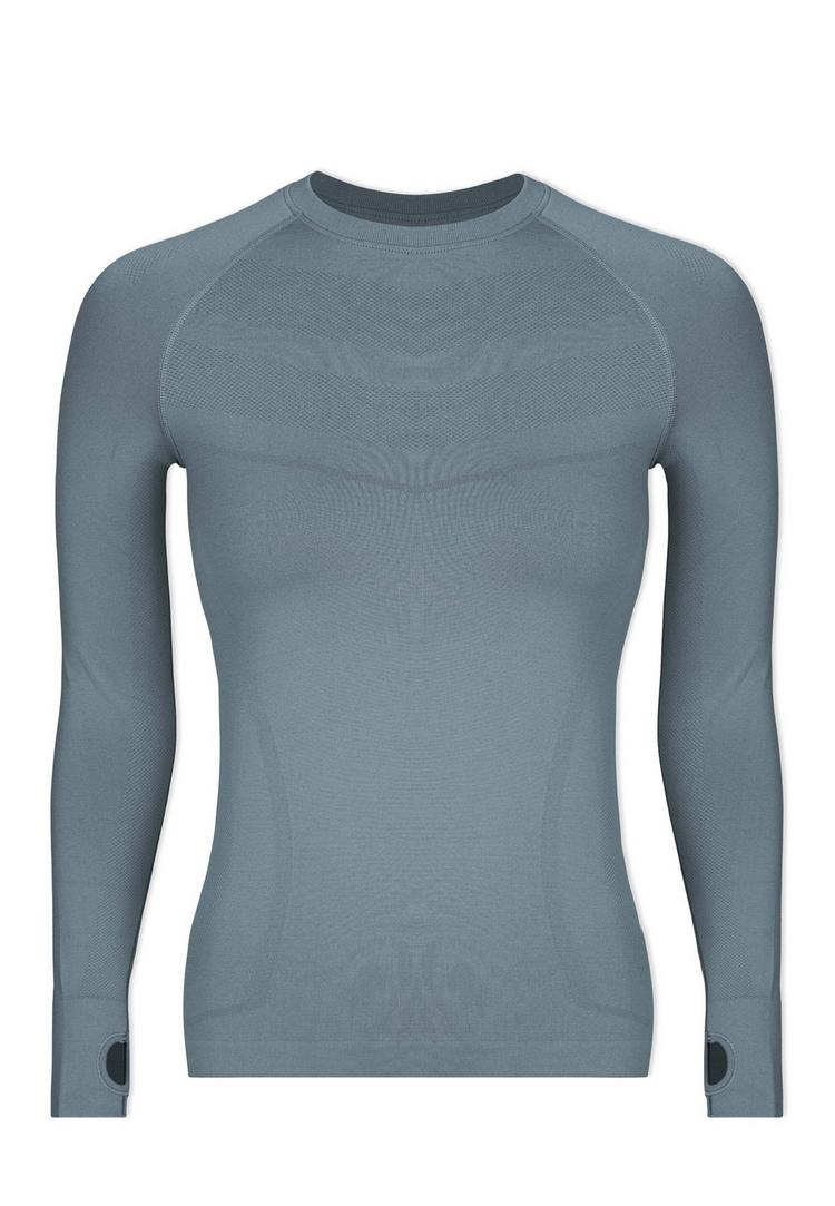 Snocks Snocks Sportshirt langarm Damen mit Daumenloch Funktionsshirt Damen - Taubenblau - 0 | SportScheck
