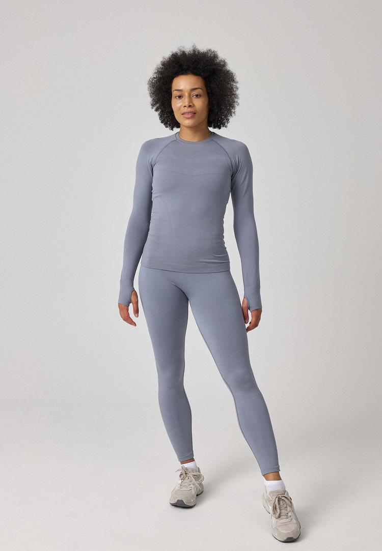 Snocks Snocks Sportshirt langarm Damen mit Daumenloch Funktionsshirt Damen - Taubenblau - 0 | SportScheck