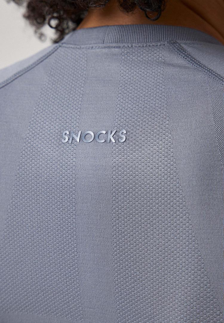 Snocks Snocks Sportshirt langarm Damen mit Daumenloch Funktionsshirt Damen - Taubenblau - 4 | SportScheck