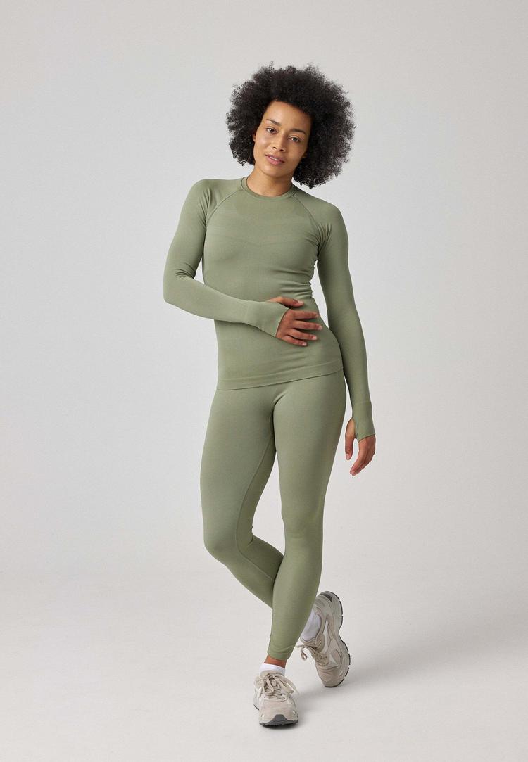 Snocks Snocks Sportshirt langarm Damen mit Daumenloch Funktionsshirt Damen - Pastellgr&uuml;n - 3 | SportScheck