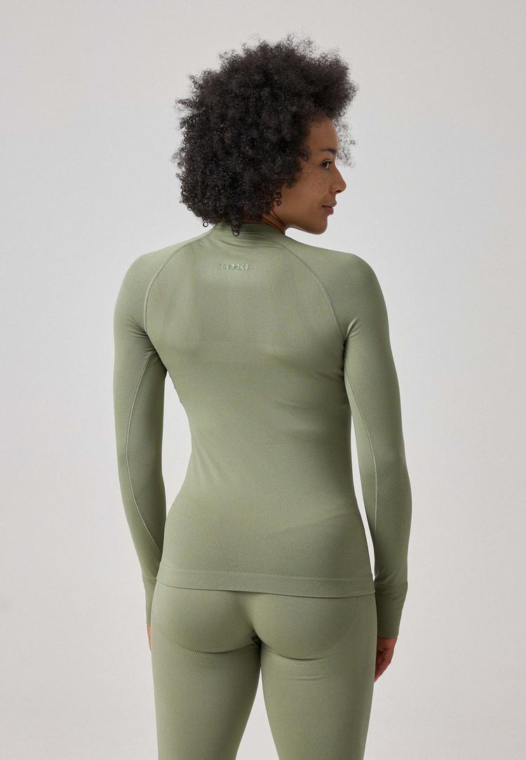 Snocks Snocks Sportshirt langarm Damen mit Daumenloch Funktionsshirt Damen - Pastellgr&uuml;n - 4 | SportScheck