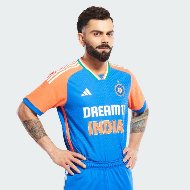 adidas adidas India Cricket T20I Trikot Trikot Herren - Dark Blue / True Orange - 2 | SportScheck