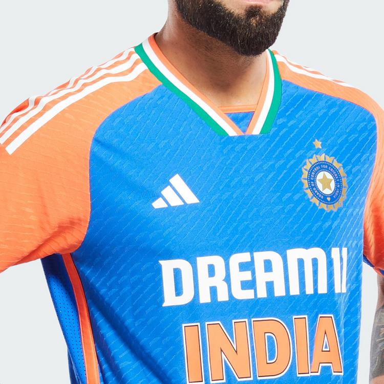 adidas adidas India Cricket T20I Trikot Trikot Herren - Dark Blue / True Orange - 4 | SportScheck
