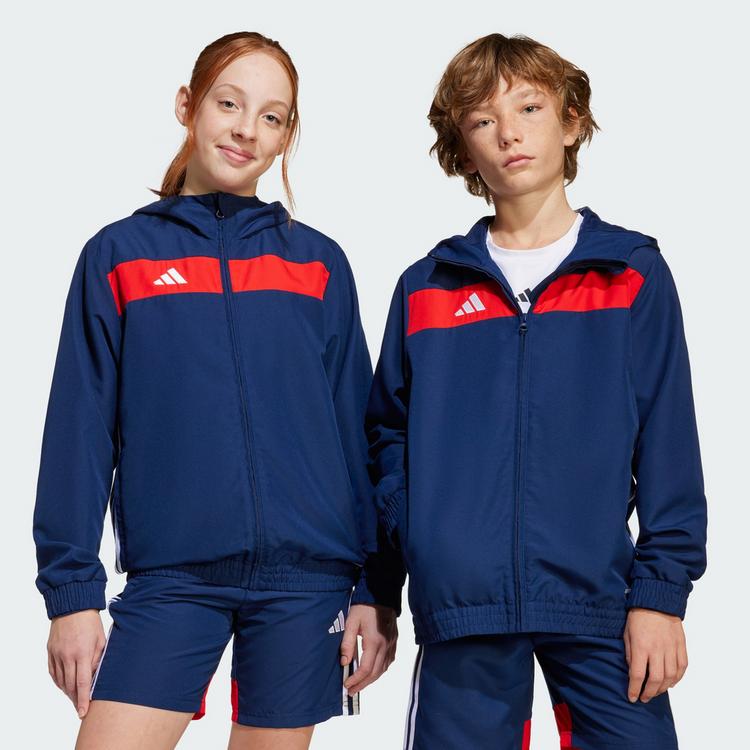 adidas adidas Tiro 25 Essentials Woven Kids Hoodie Sweatjacke Kinder - Team Navy / Red - 0 | SportScheck