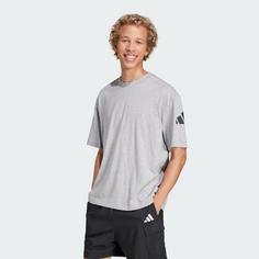 Rückansicht von adidas Essentials Loose Fit 3 Bar Logo T-Shirt T-Shirt Herren Medium Grey Heather / Black