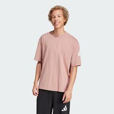 Rückansicht von adidas Essentials Loose Fit 3 Bar Logo T-Shirt T-Shirt Herren Warm Clay / White